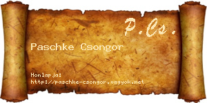 Paschke Csongor névjegykártya